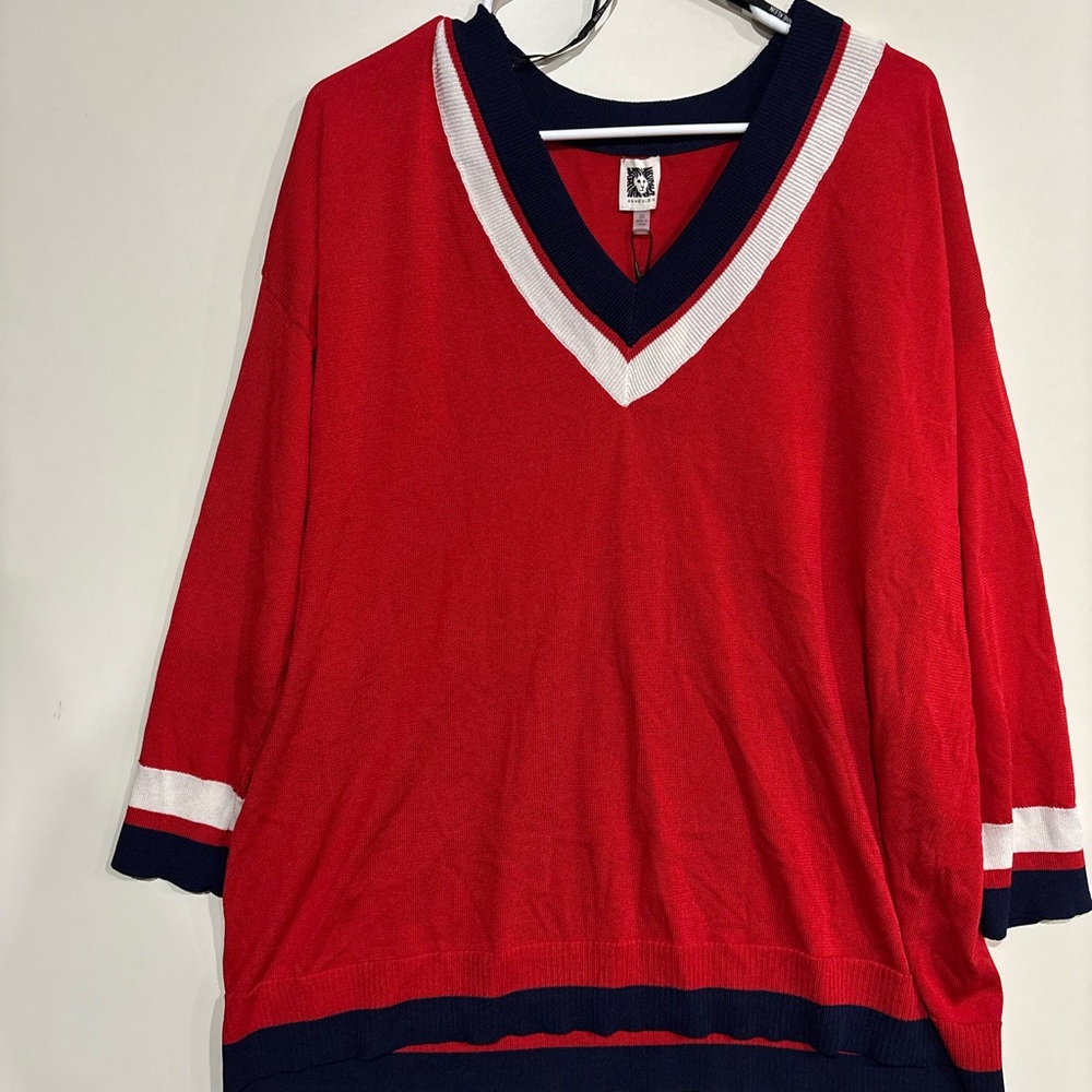 Anne Klein Pluz Size Red Sweater